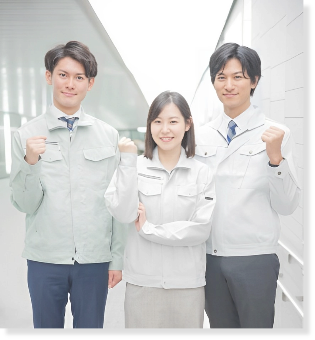 ガッツポーズしている３人